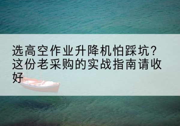 瑶海高空作业升降机厂家推荐-选高空作业升降机怕踩坑？这份老采购的实战指南请收好